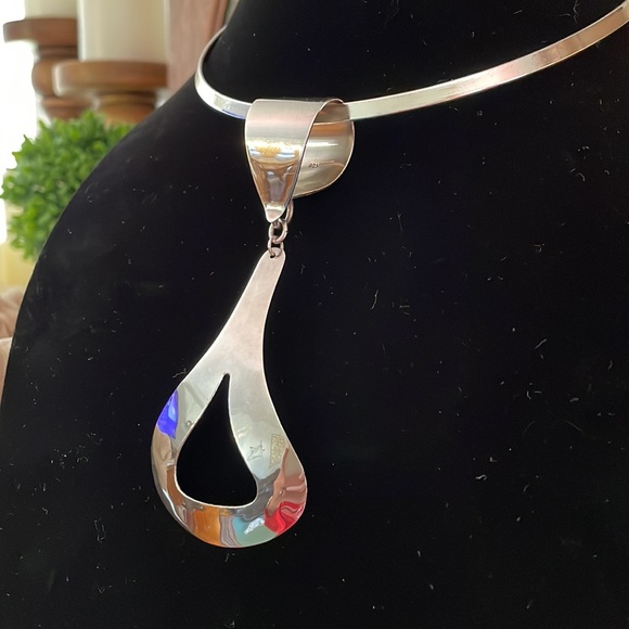 Large 925 Silver pendant slide necklace - Picture 3 of 6